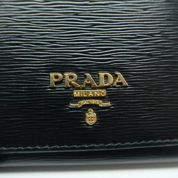 PRADA Black Leather Wallet 267-040925 - Picture 6 of 12